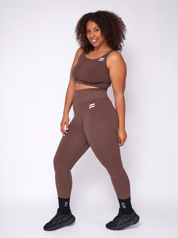 Fortex Fitness Skinny Leggings 'Essential' in Braun