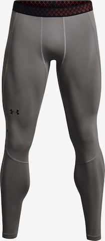 UNDER ARMOUR Skinny Workout Pants 'Rush' in Grey: front
