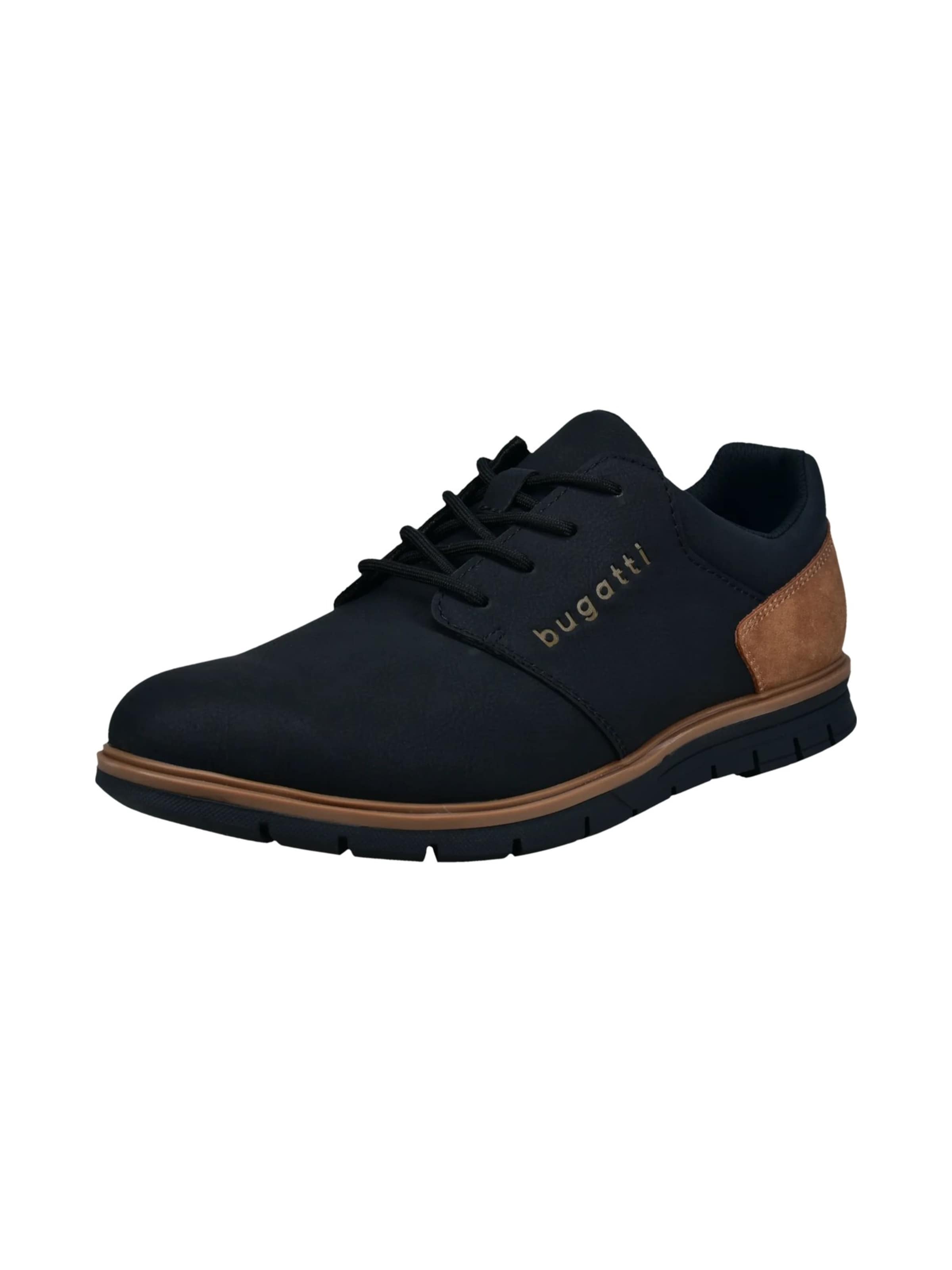 Chaussure de sport à lacets bugatti en noir : devant
