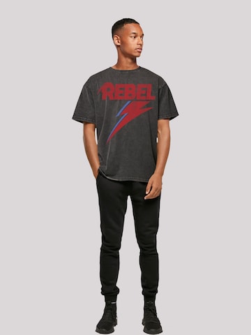 F4NT4STIC Shirt 'David Bowie Distressed Rebel' in Zwart