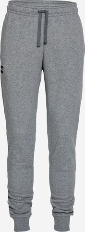 Tapered Pantaloni sportivi 'Rival' di UNDER ARMOUR in grigio: frontale