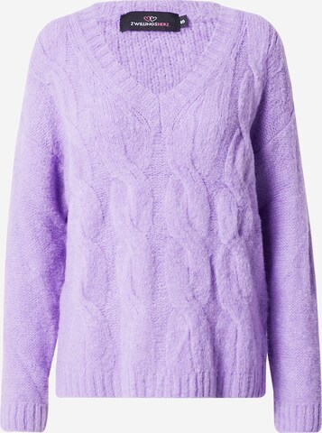 Zwillingsherz Sweater 'Fiona' in Purple: front
