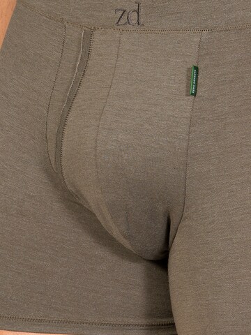 zd ZERO DEFECTS Boxershorts 'Heracles Soya Fly Front Boxer' in Grün