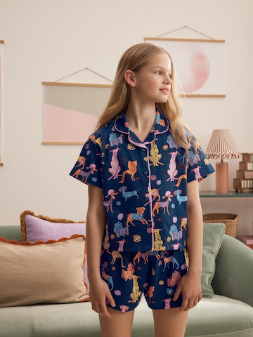 Pijamale de la Next pe albastru: față