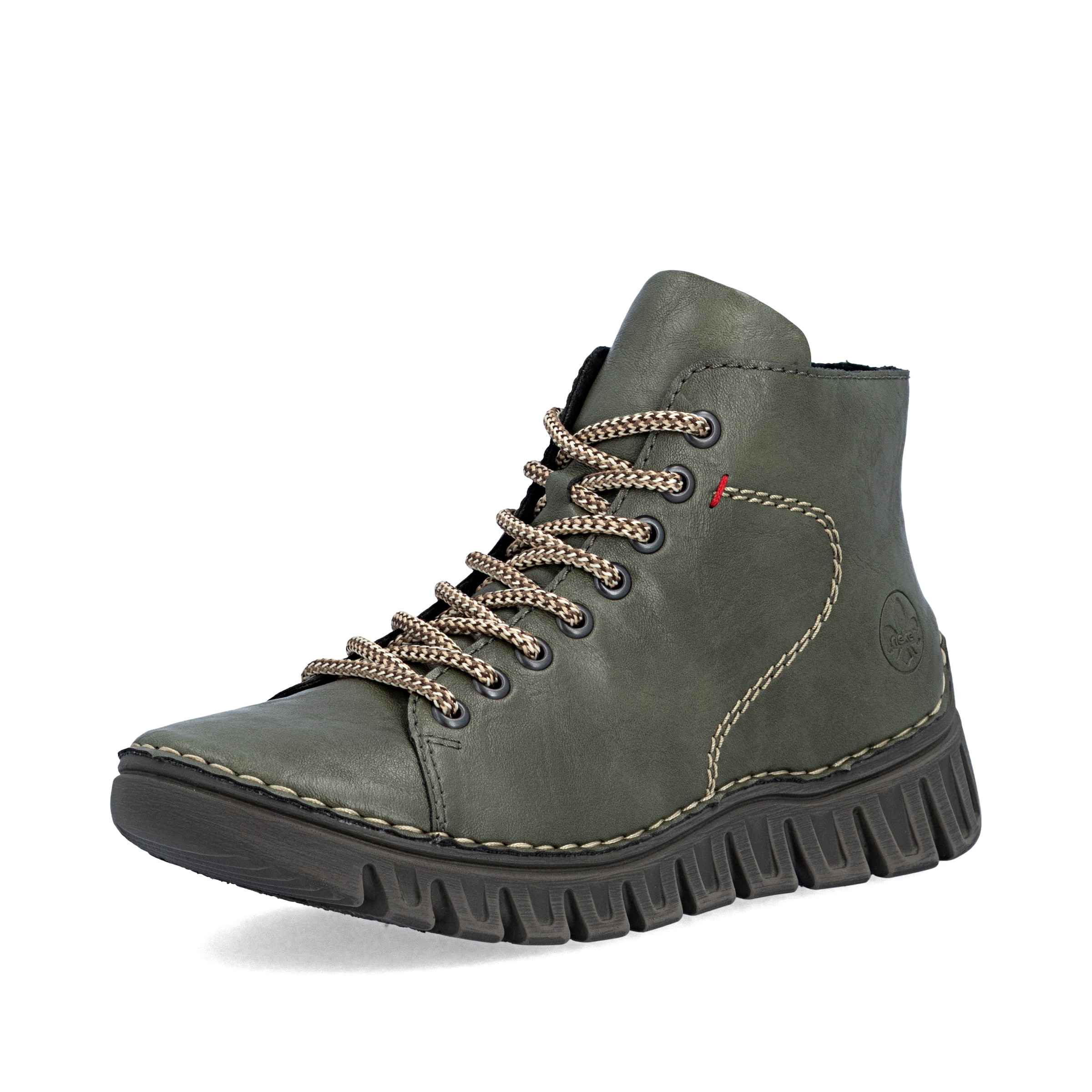 Stivaletto stringato di Rieker in verde: frontale