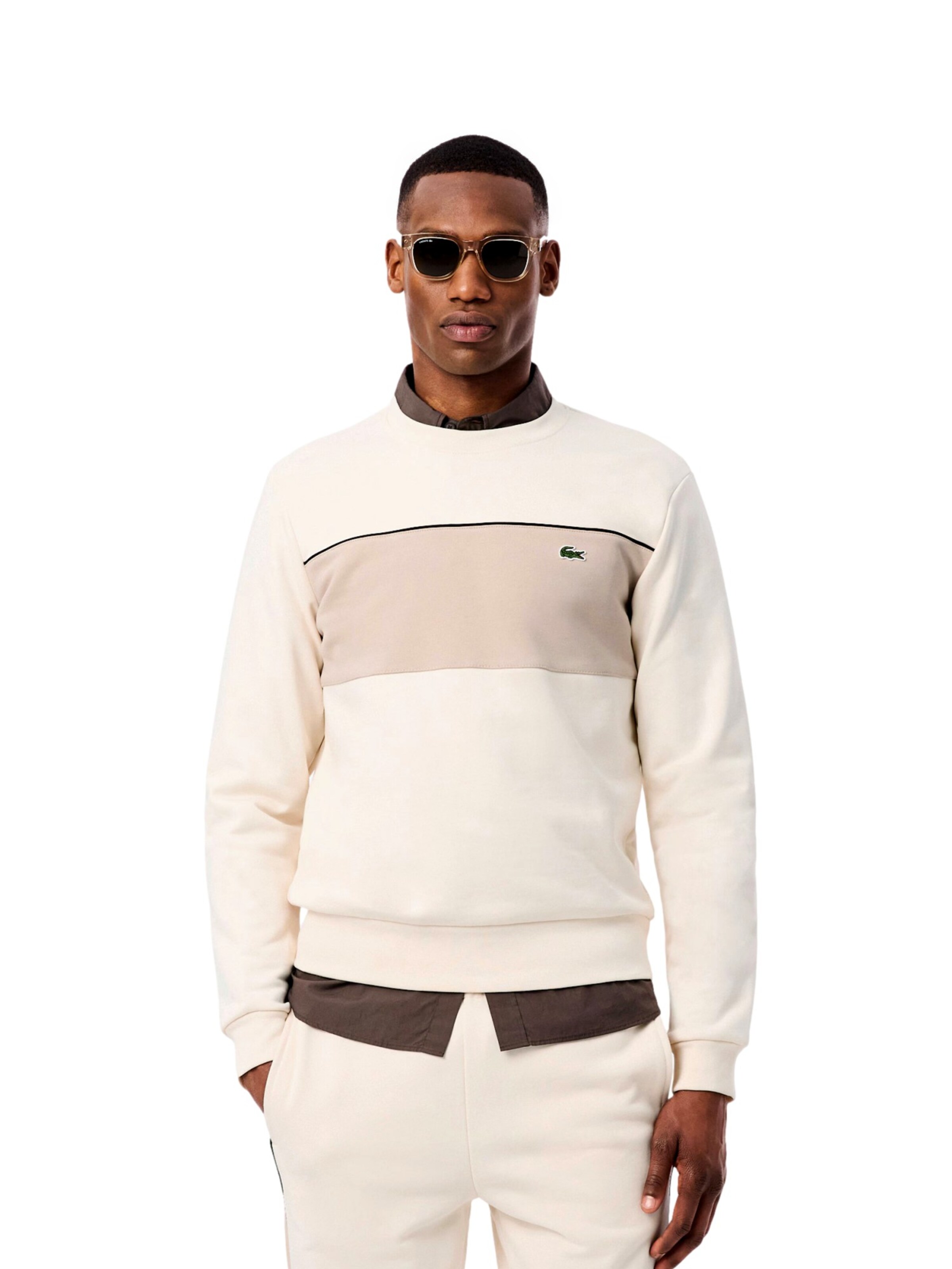 LACOSTE Sweatshirt in Beige: voorkant