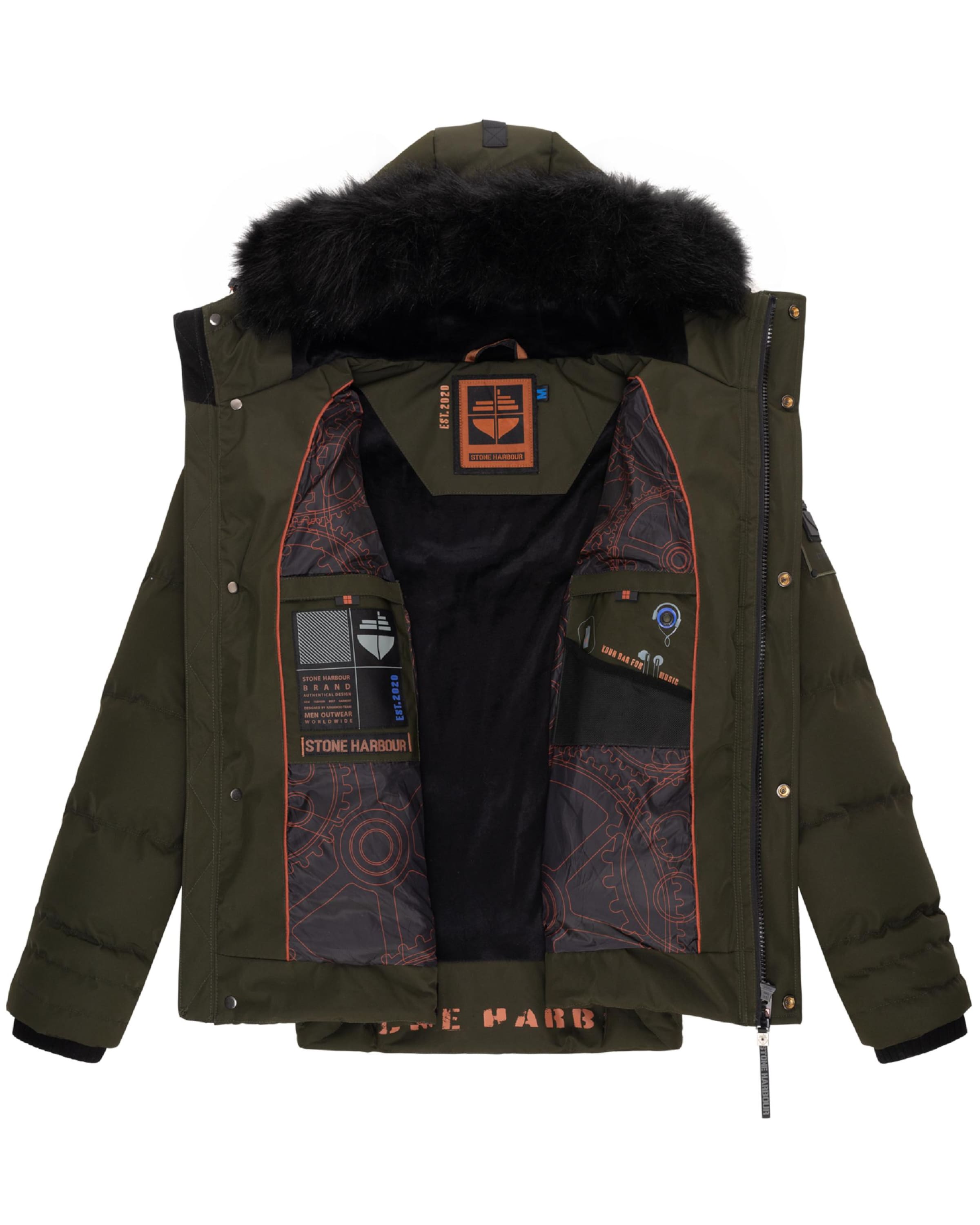 STONE HARBOUR - Chaqueta de invierno 'Romaan' en verde