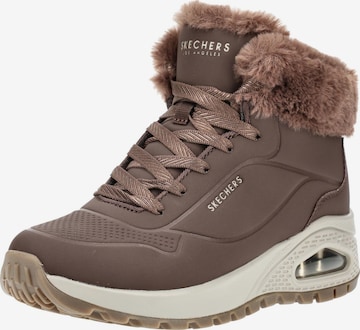 SKECHERS Lace-up bootie in Brown: front