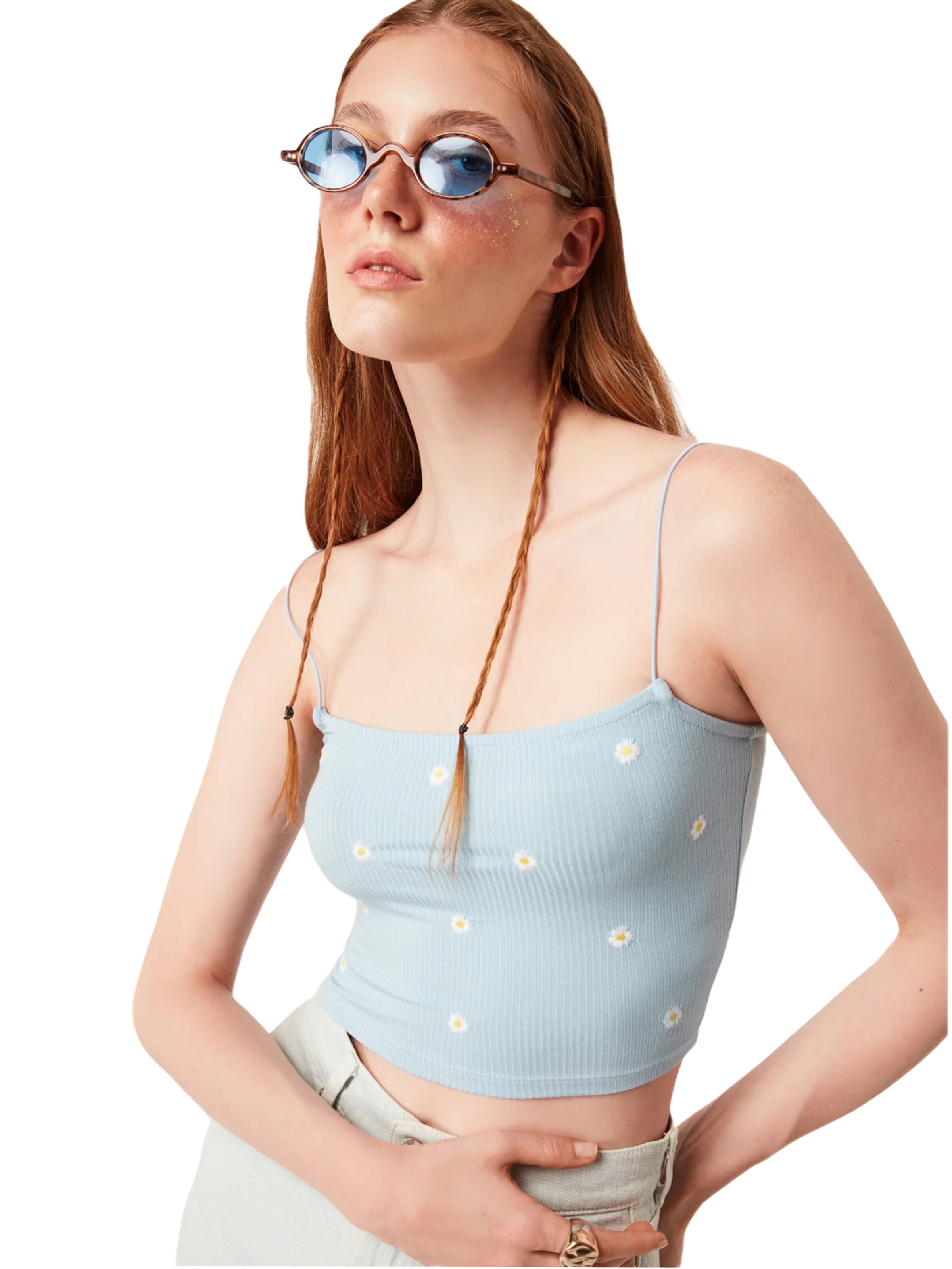 No Matter What Top in Blue: front