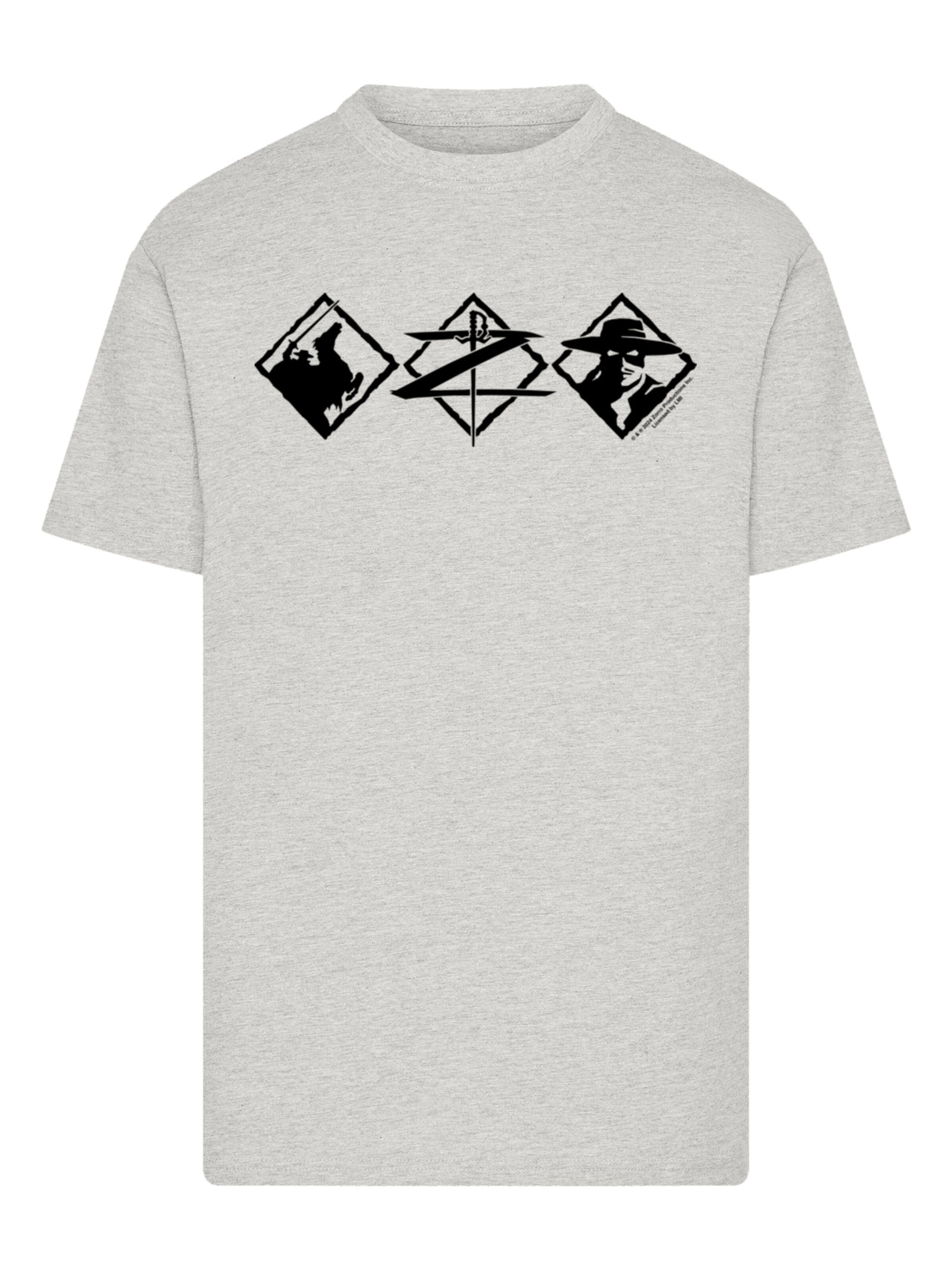 F4NT4STIC Shirt 'Zorro Diamond Trio' in Grey: front