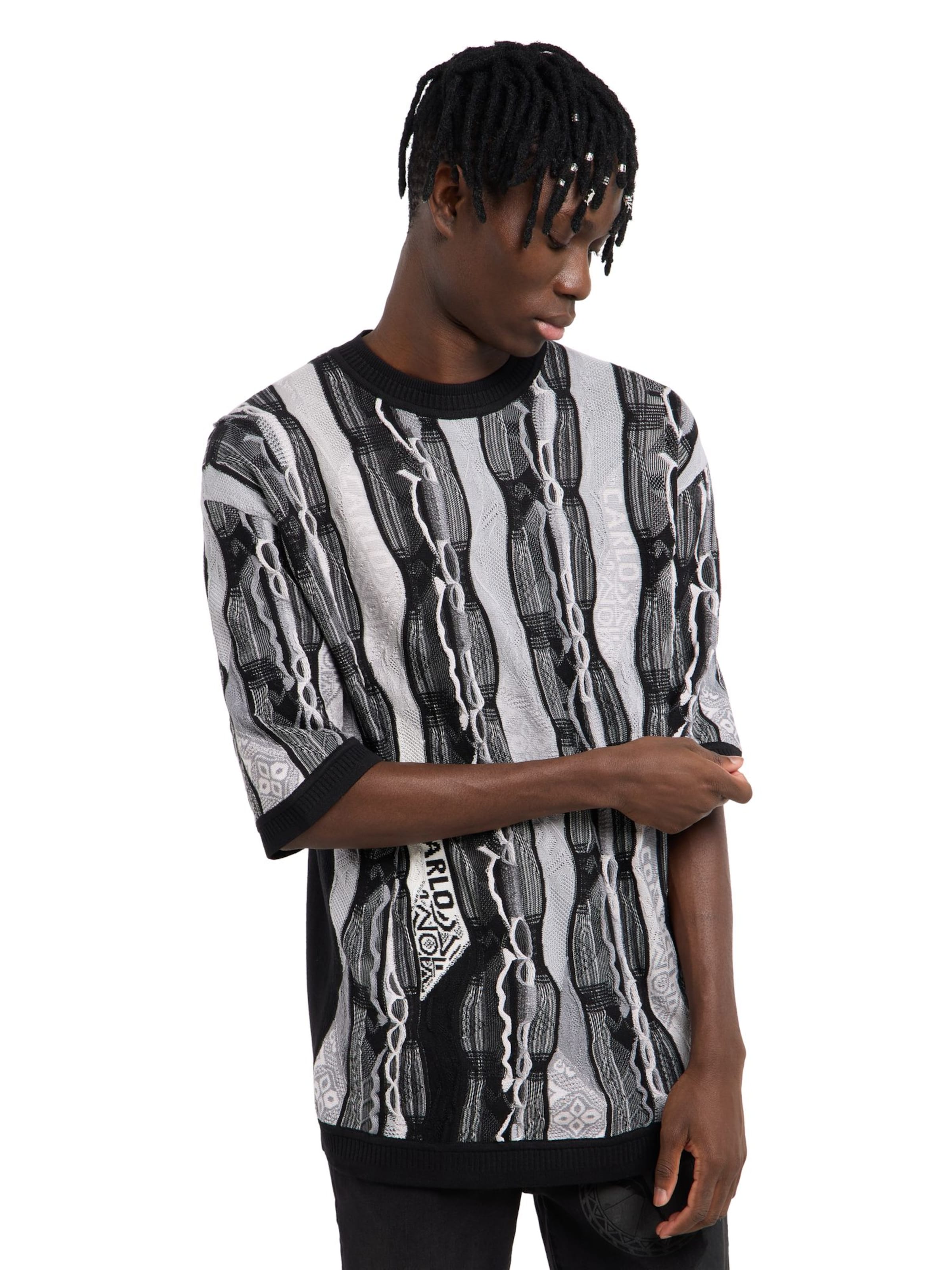 Carlo Colucci Trui 'Favetta' in Zwart: voorkant