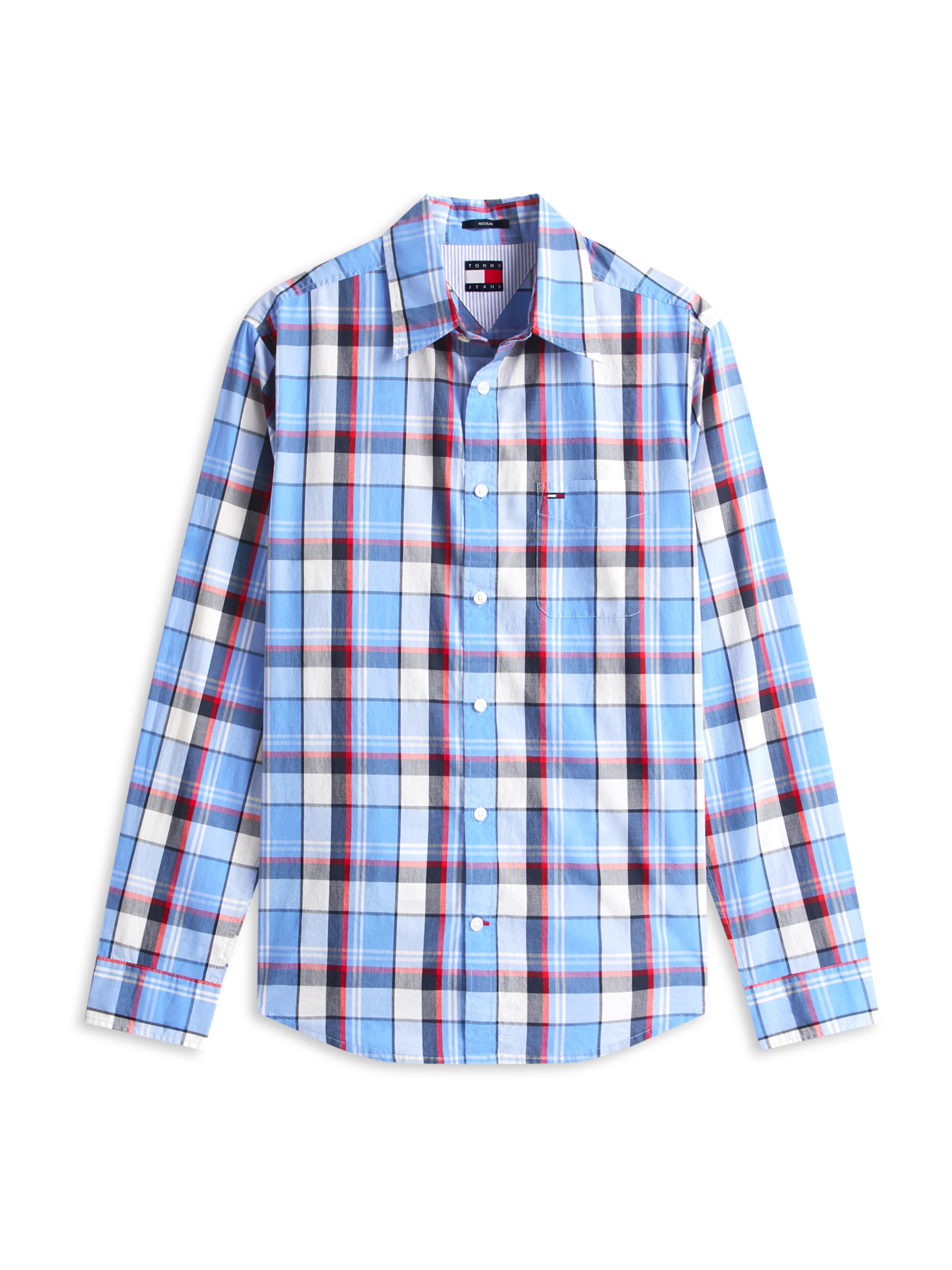 mėlyna Tommy Jeans Standartinis modelis Marškiniai: priekis