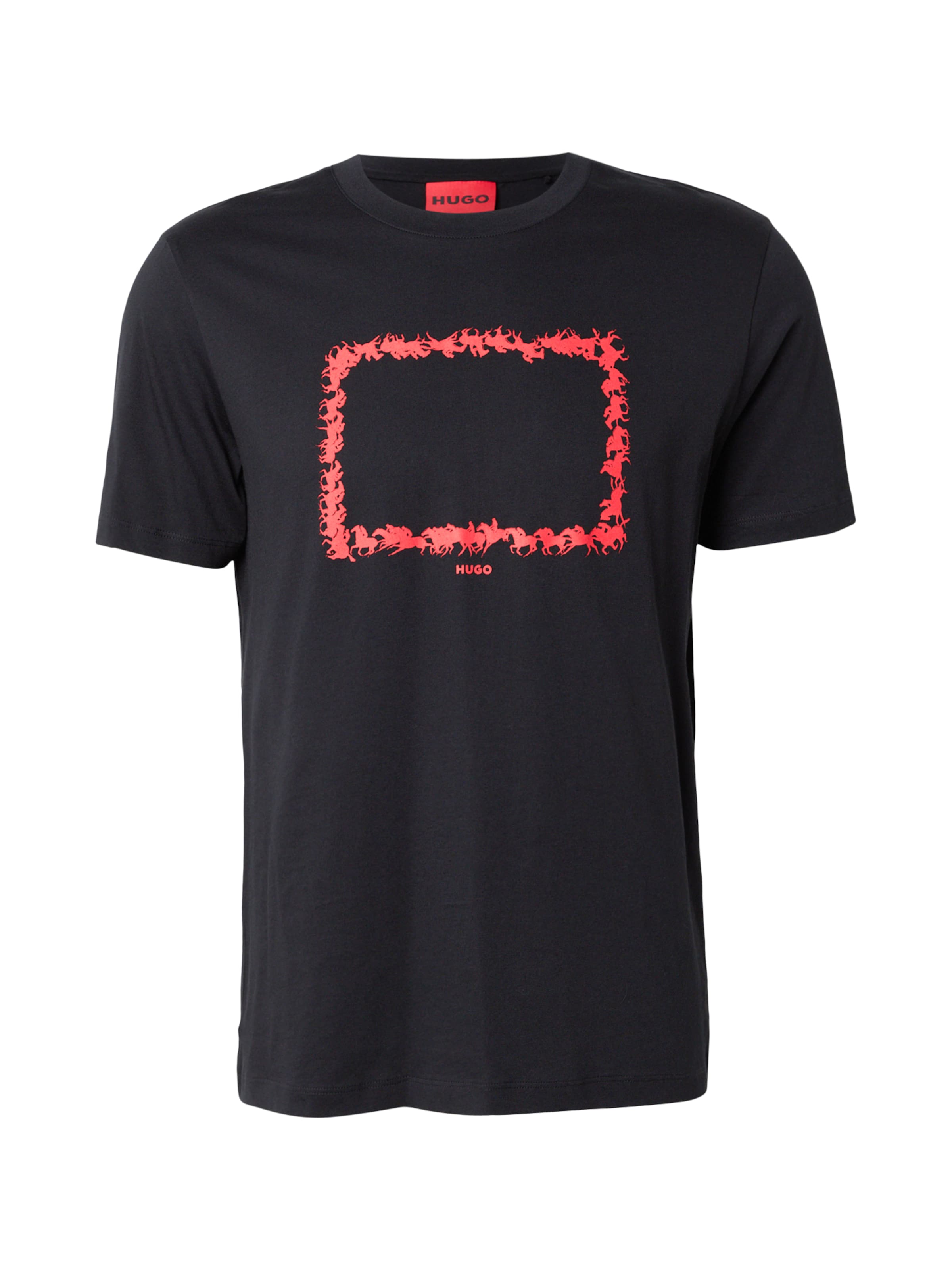 HUGO T-shirt 'Duhorse' i svart: framsida
