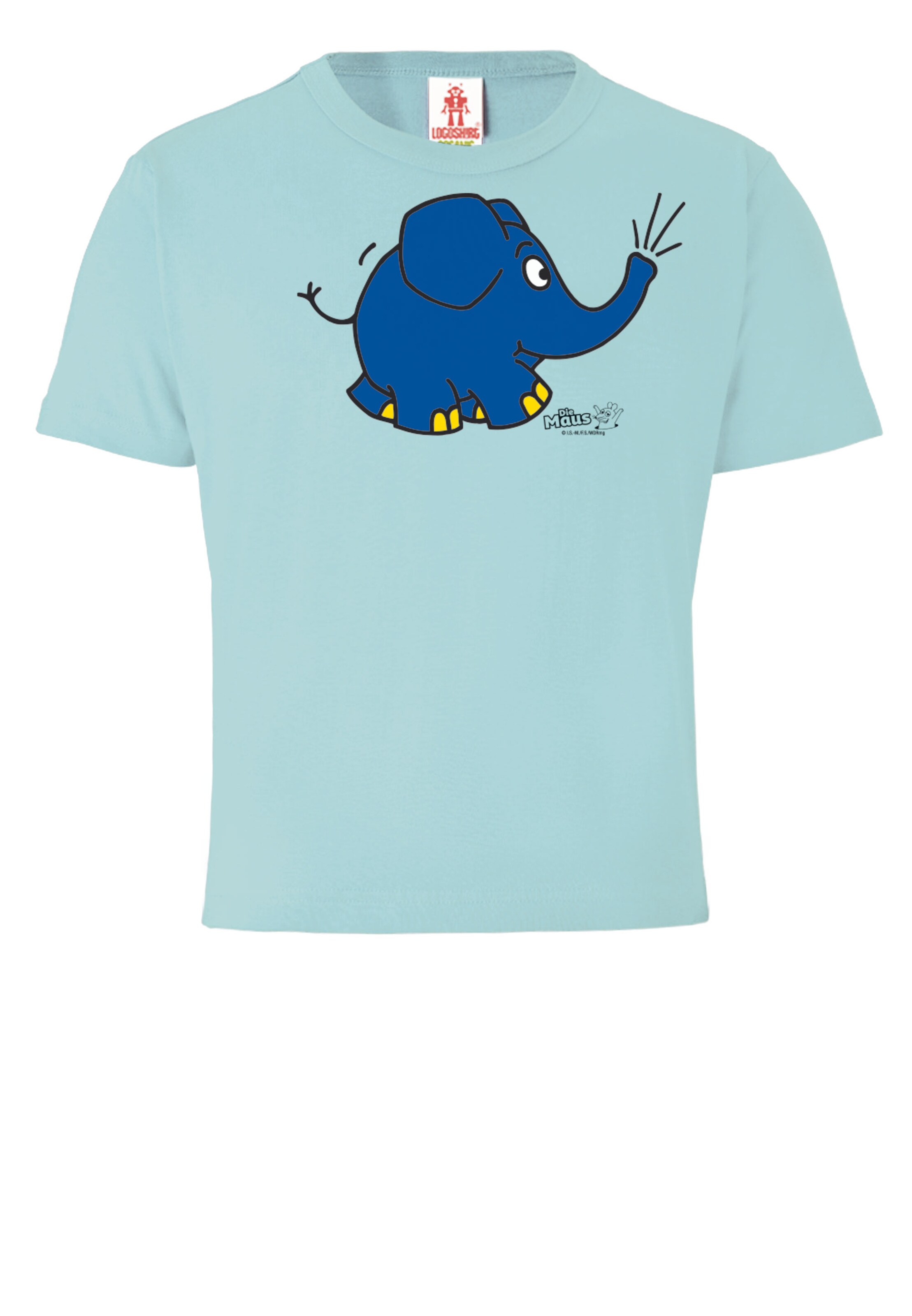 LOGOSHIRT Shirt 'Die Sendung mit der Maus - Elefant Törö' in Blauw: voorkant