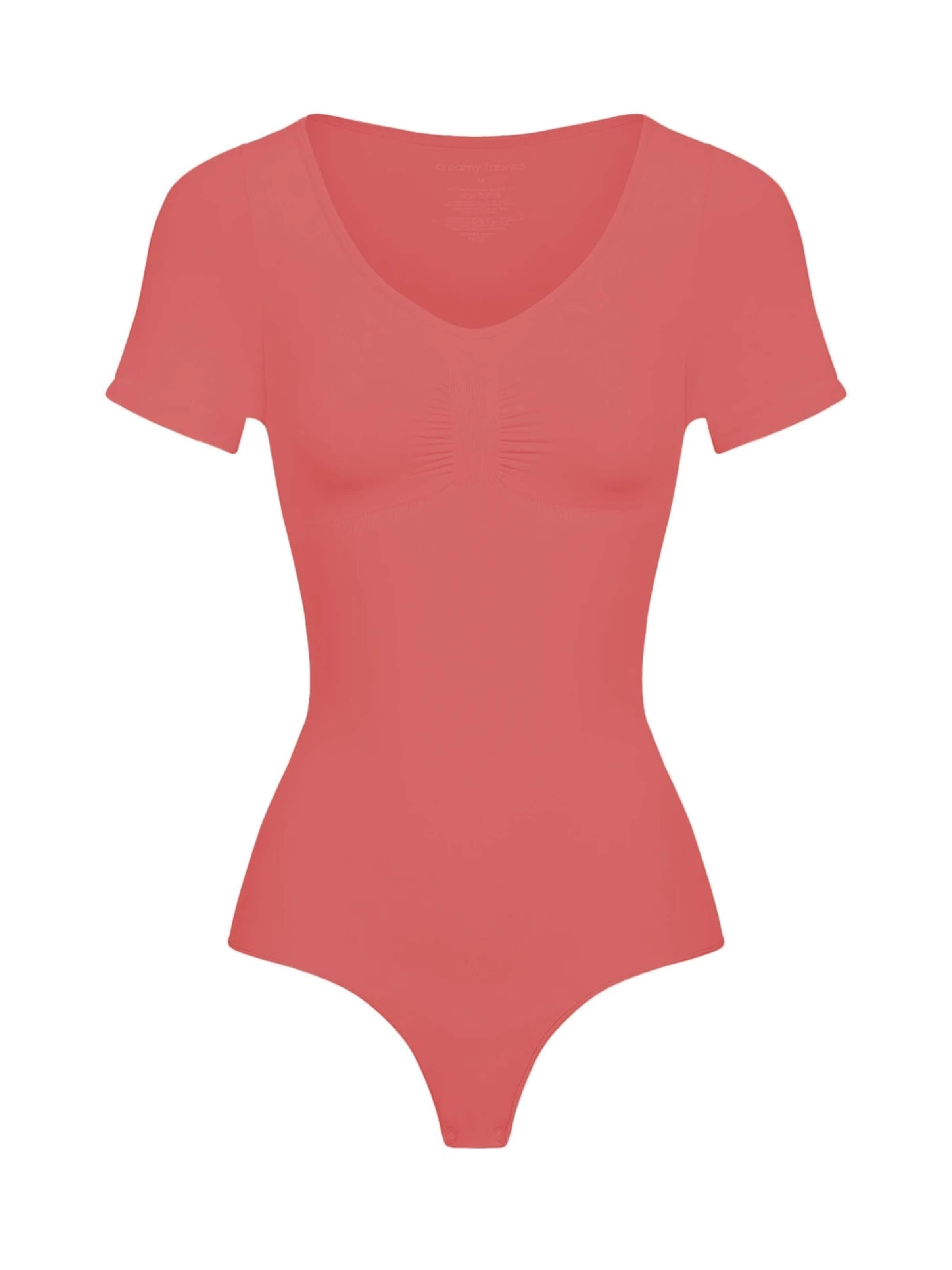 cfab Shapingbody 'T-Shirt Bodysuit Sculpting Shapewear mit String' i orange: framsida