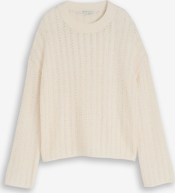 Pull-over TOM TAILOR DENIM en blanc : devant