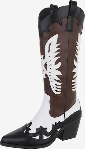 Ital-Design Cowboystiefel in Schwarz: Vorderseite