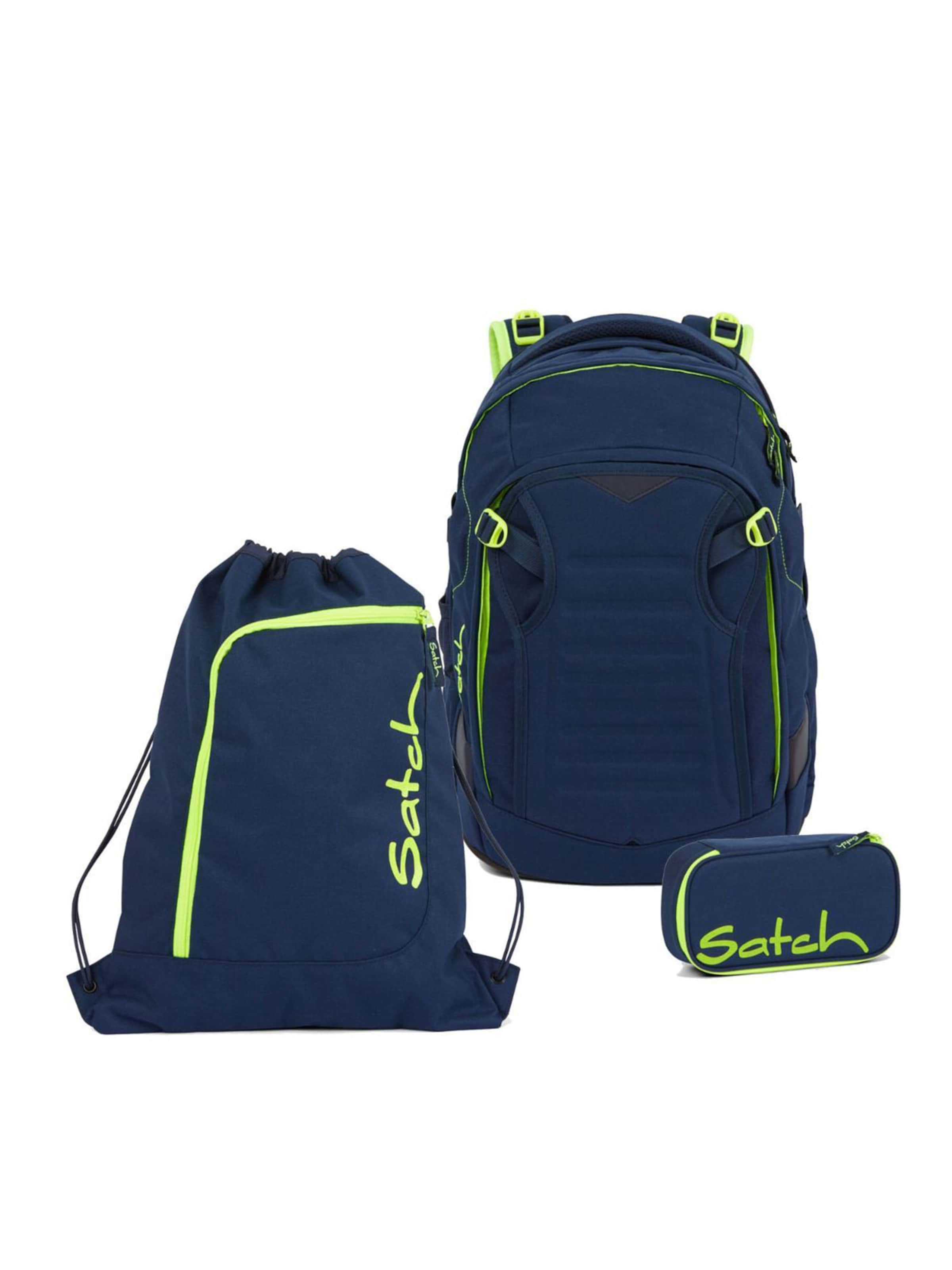 Satch Backpack 'Satch Match Schulrucksack Set 3tlg' in Blue: front