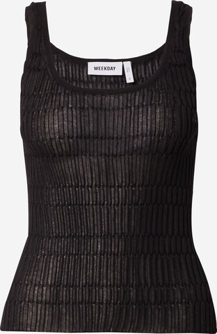 WEEKDAY Knitted Top 'Claire' in Black: front