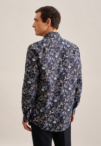 SEIDENSTICKER Comfort fit Button Up Shirt 'SMART ESSENTIALS' in Blue
