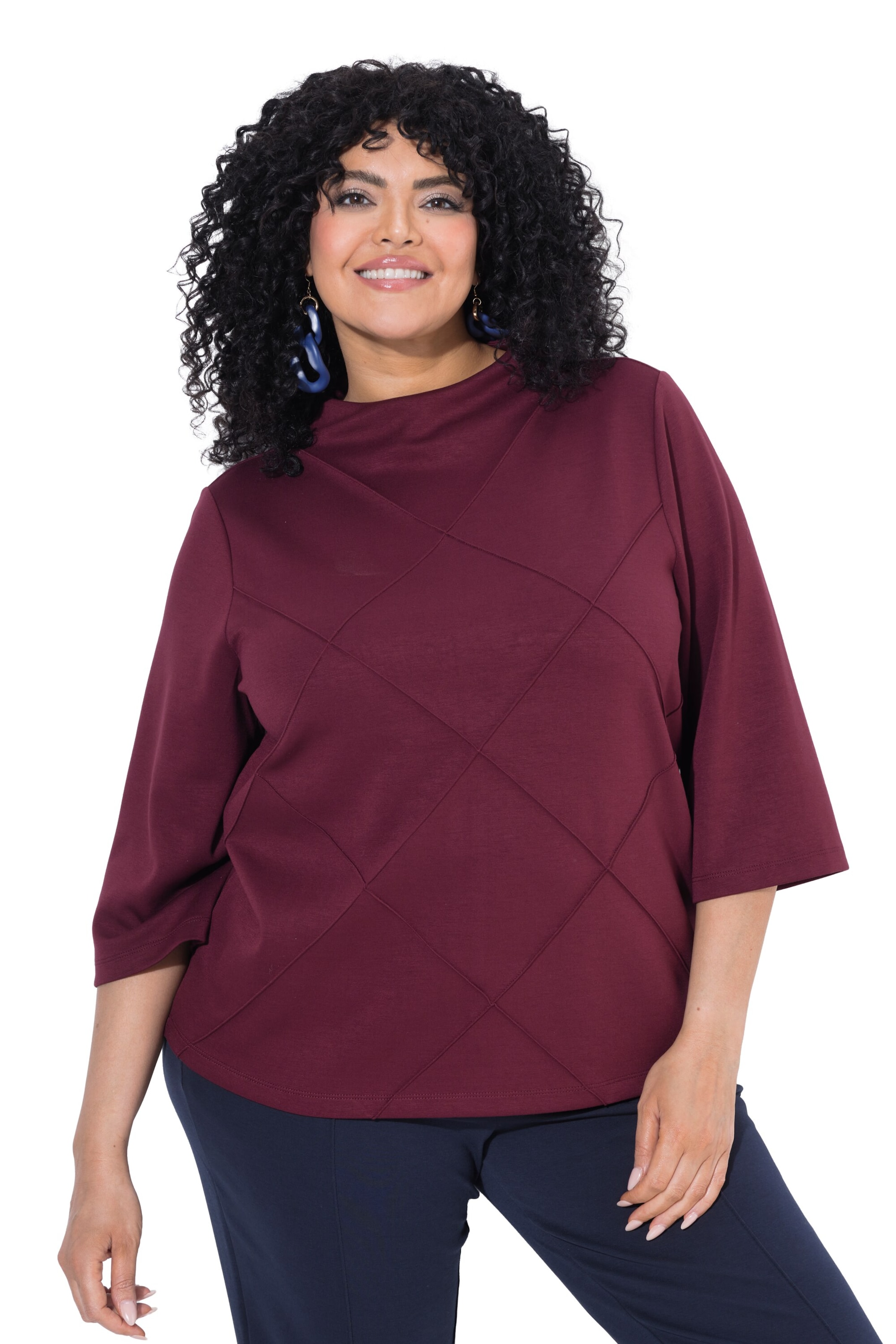 Ulla Popken Sweatshirt in Rood: voorkant