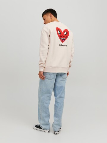 JACK & JONES - Sudadera 'KEITH HARING' en beige