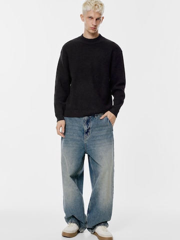 Pull&Bear Pulóver - fekete: elől