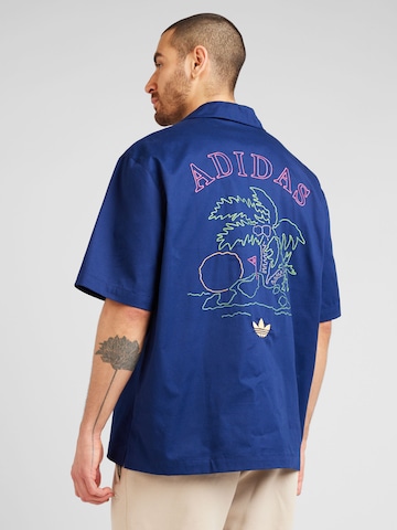 ADIDAS ORIGINALS Comfort fit Button Up Shirt 'Originals Leisure League' in Blue: front