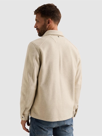 PME Legend Regular Fit Skjorte 'Overshirt with wool look and chest pockets' i beige