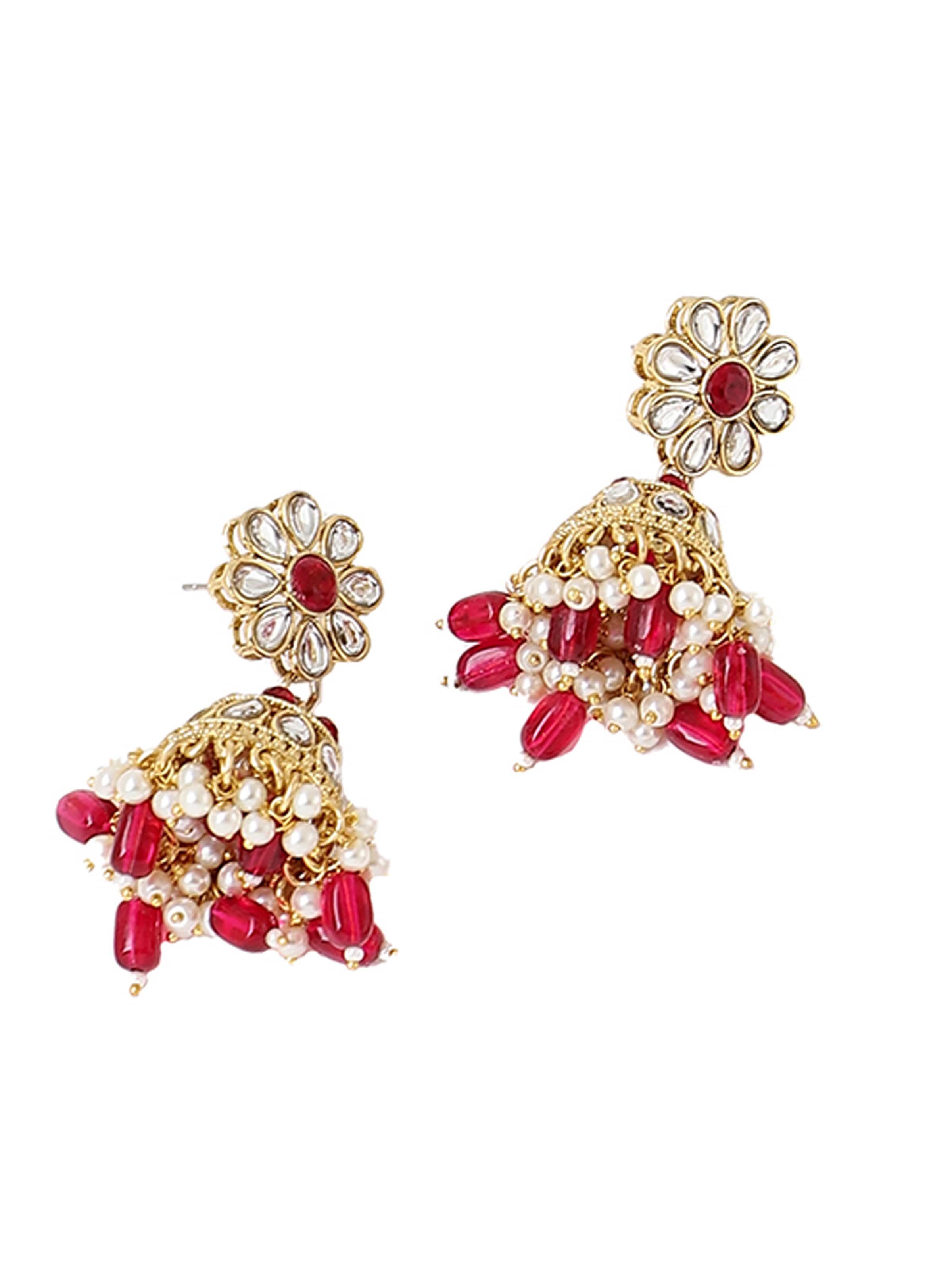 SOHI Zestaw biżuterii 'Sachi' w kolorze czerwony