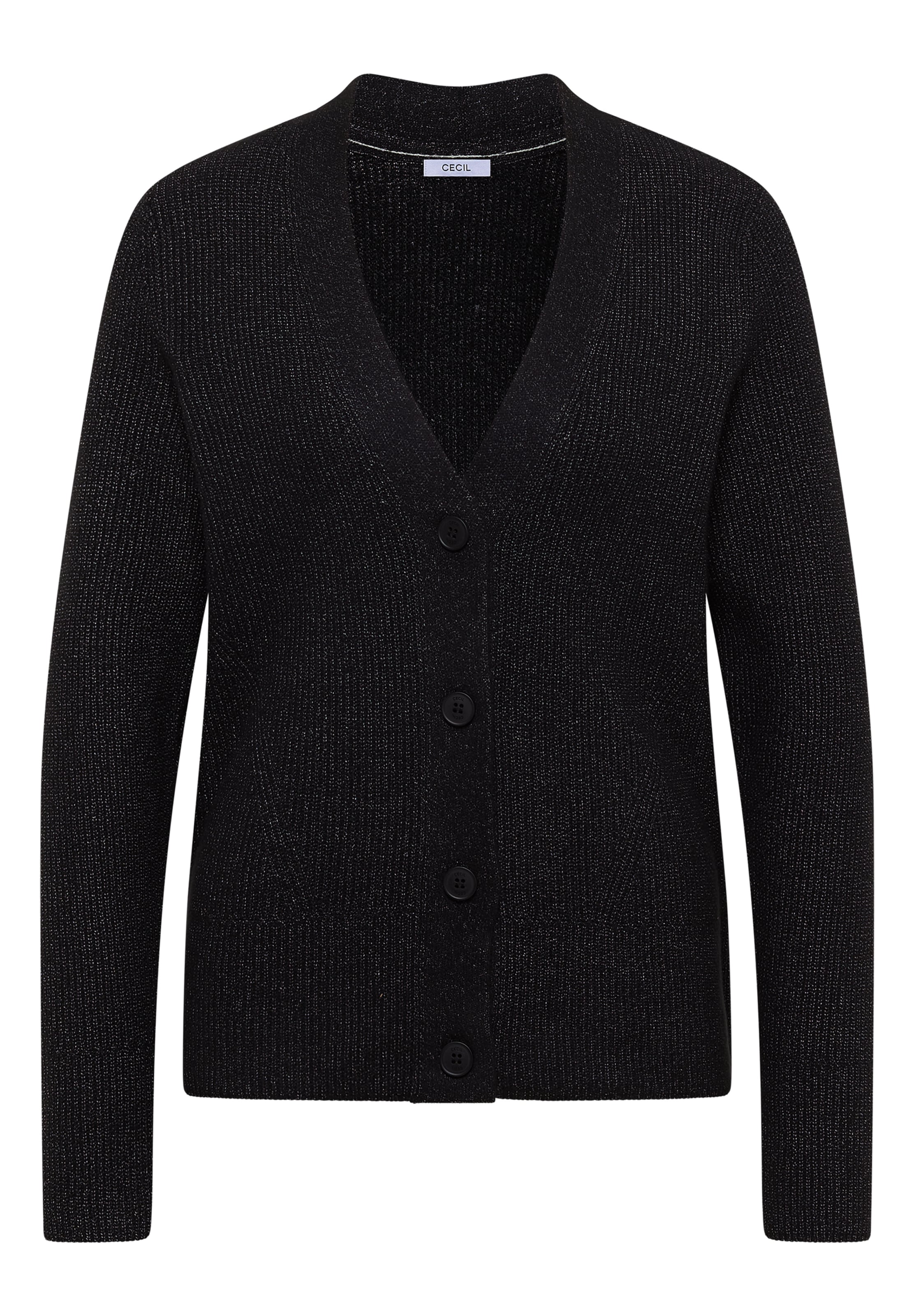 CECIL Knit Cardigan in Black: front