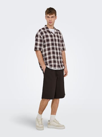 Only & Sons Regular Fit Skjorte 'ONStrev' i brun