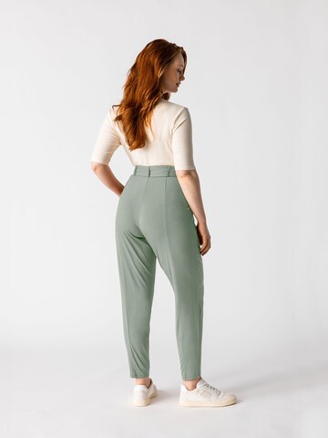 Les Lunes Tapered Bandplooibroek 'Jade' in Groen