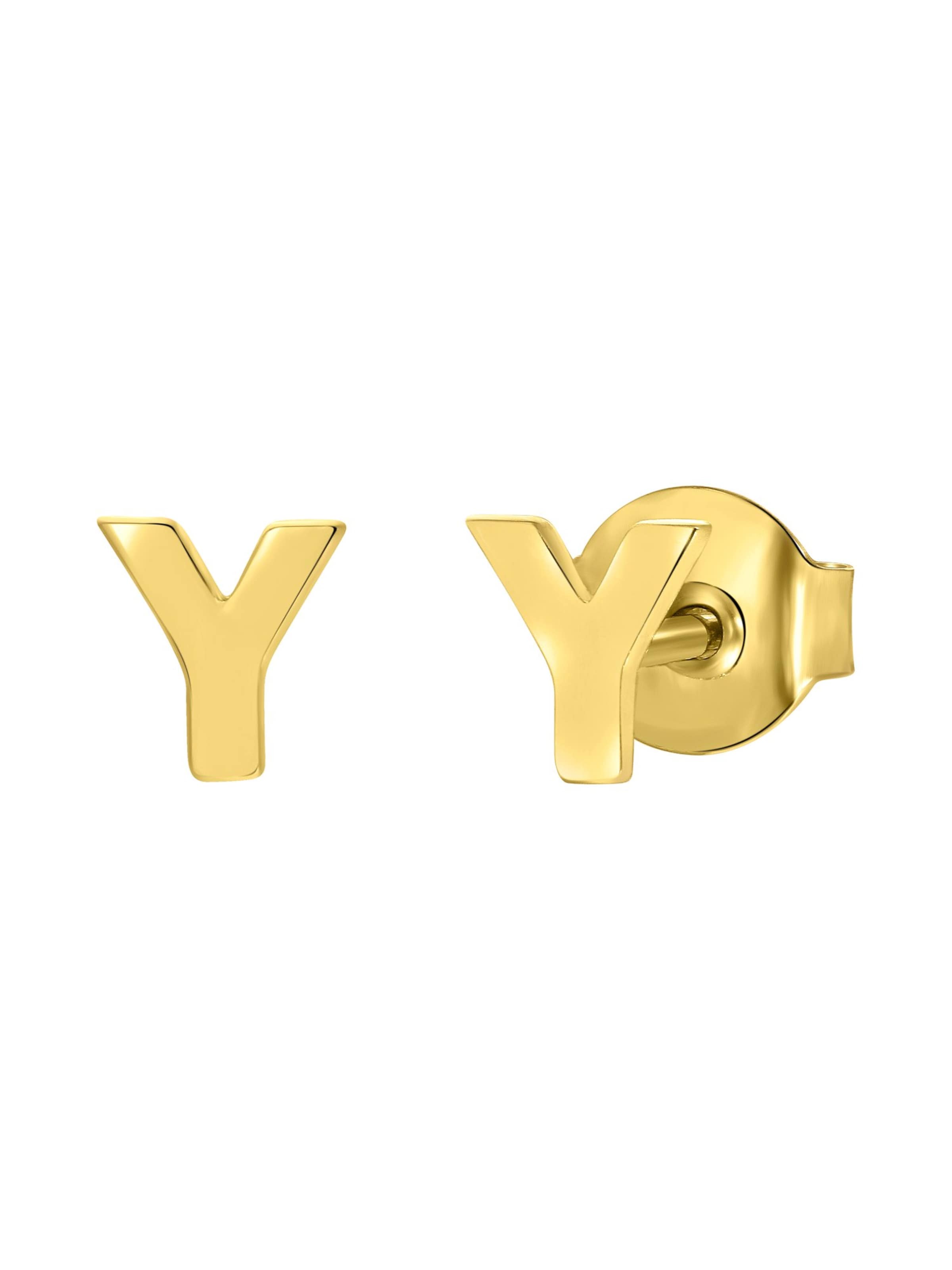 Lucardi Oorbellen 'Buchstabe' in Goud: voorkant