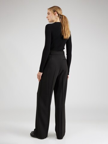 Wide Leg Pantalon à plis BOSS en noir