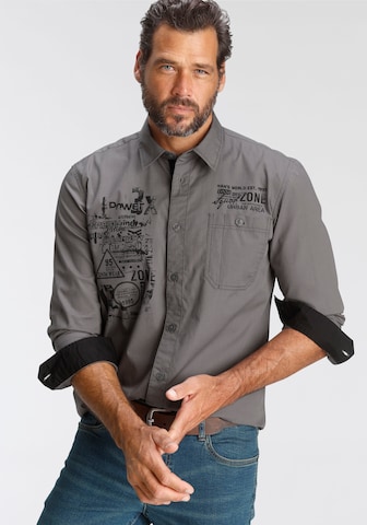 Man's World Regular Fit Hemd in Grau: predná strana