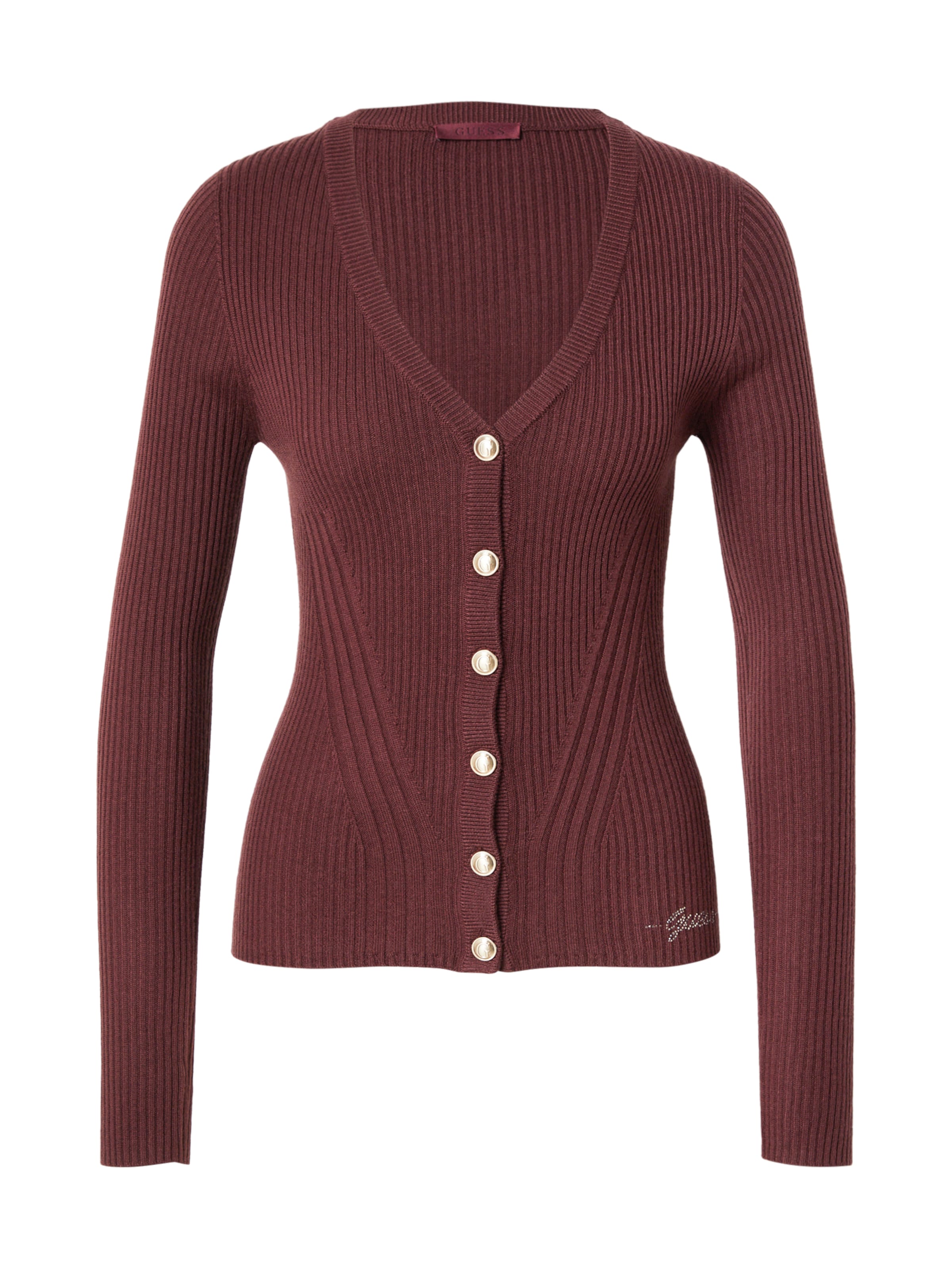 GUESS Knit Cardigan 'JULIA' in Brown: front