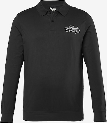 Men Plus Shirt in Zwart: voorkant