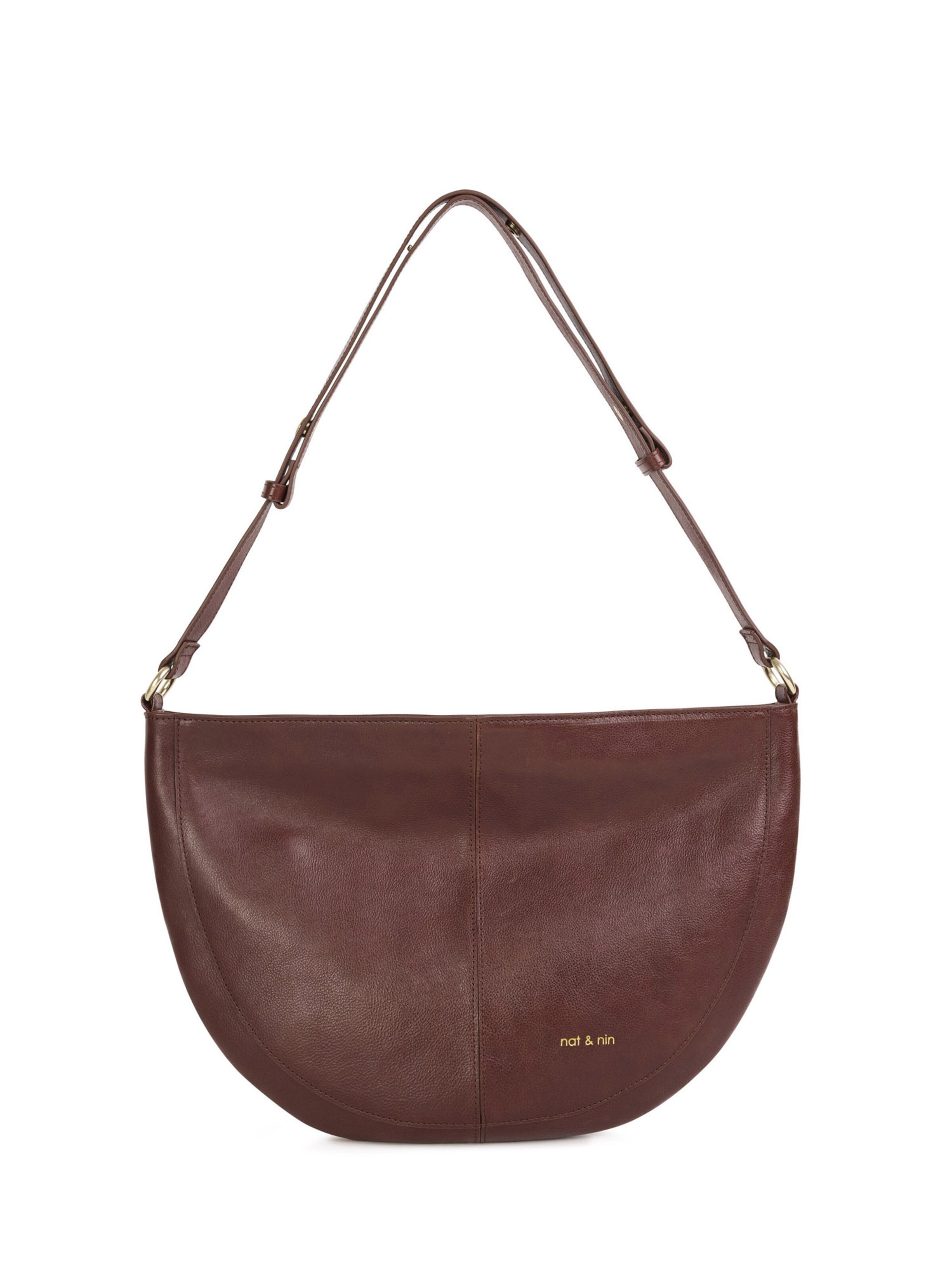 Nat&Nin Taška přes rameno – hnědá: přední strana