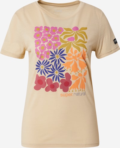 super.natural Functioneel shirt 'MAT IS' in de kleur Beige / Olijfgroen / Pitaja roze / Rood, Productweergave