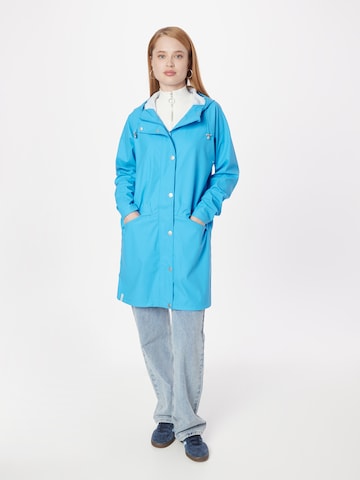 ICHI Toiminnallinen pitkä takki 'TAZI' värissä sininen: edessä