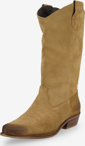 Felmini Wide Fit Cowboystiefel in Beige: Vorderseite