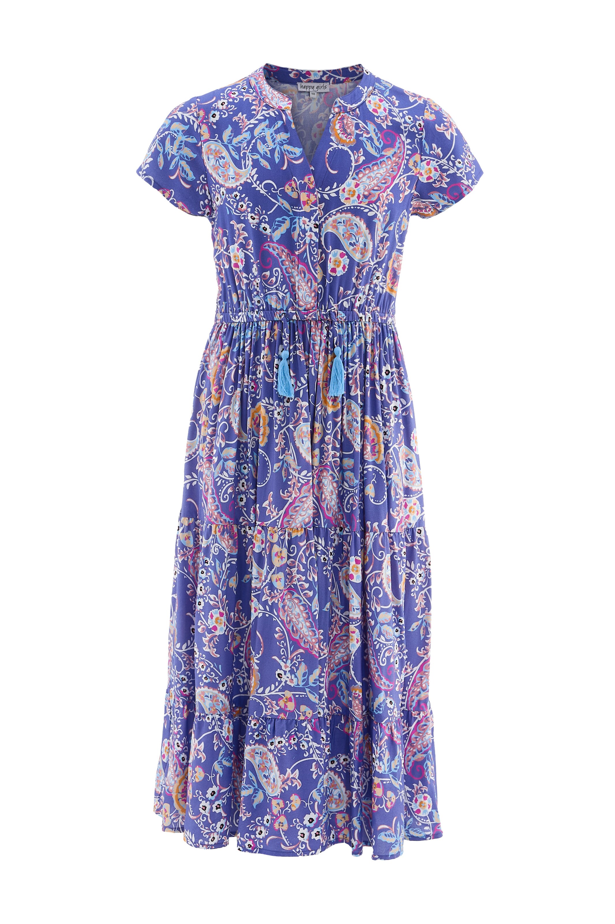 happy girls Dress in Blue: front