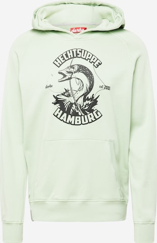 Derbe Sweatshirt 'Hechtsuppe' i grøn: forside