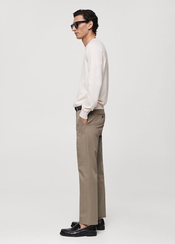 MANGO MAN Regular Pleated Pants 'Modica' in Beige