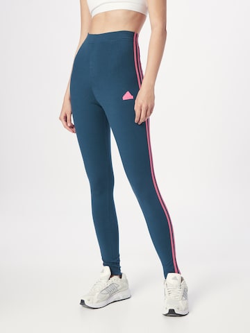 ADIDAS SPORTSWEAR Skinny Workout Pants 'Future Icons' in Blue: front