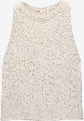 Pull&Bear Knitted Top in Beige: front