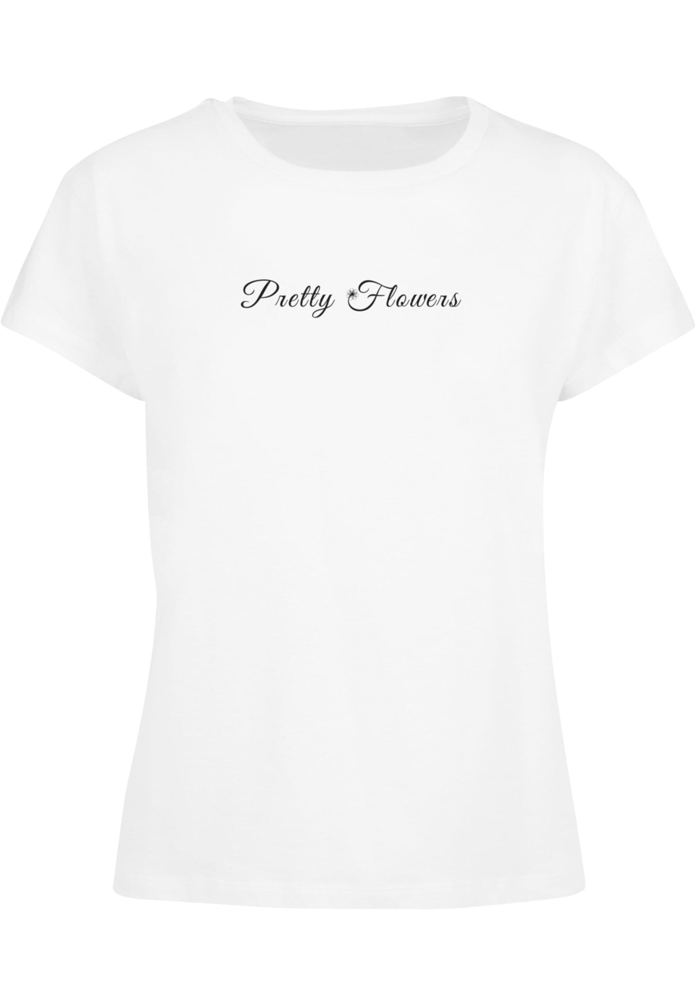 Merchcode Shirt 'Pretty Flowers' in Wit: voorkant
