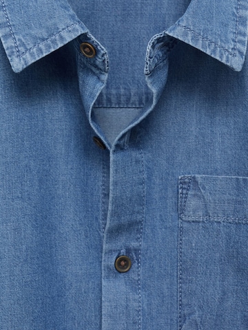 MANGO KIDS Regular fit Button up shirt 'TONI' in Blue