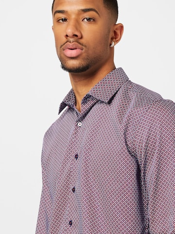 ETERNA Slim fit Button Up Shirt in Red